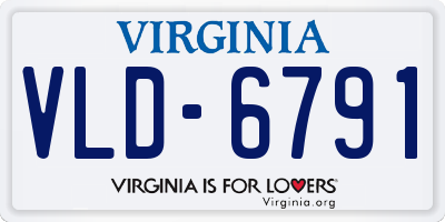 VA license plate VLD6791