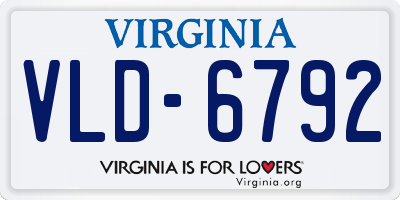 VA license plate VLD6792