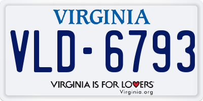 VA license plate VLD6793