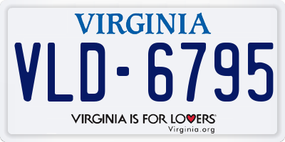 VA license plate VLD6795