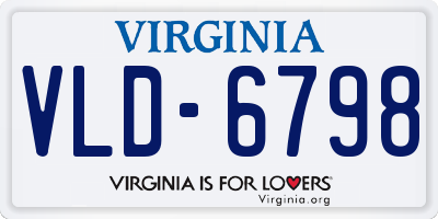VA license plate VLD6798