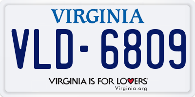 VA license plate VLD6809