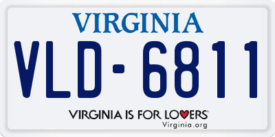 VA license plate VLD6811