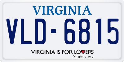 VA license plate VLD6815