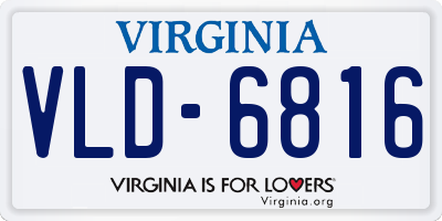 VA license plate VLD6816