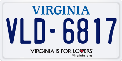 VA license plate VLD6817