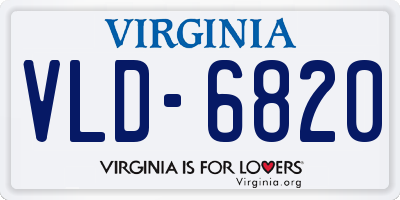 VA license plate VLD6820