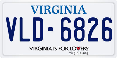 VA license plate VLD6826