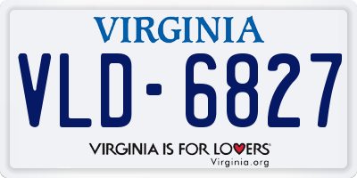VA license plate VLD6827