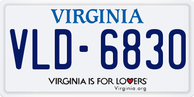 VA license plate VLD6830