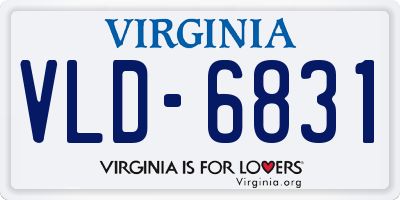VA license plate VLD6831