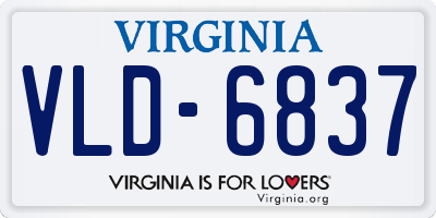 VA license plate VLD6837