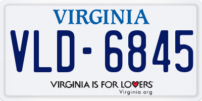 VA license plate VLD6845