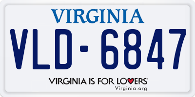 VA license plate VLD6847