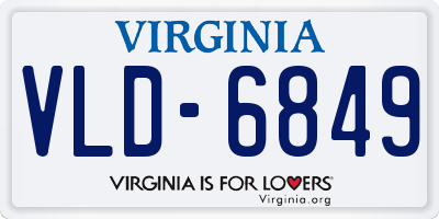 VA license plate VLD6849