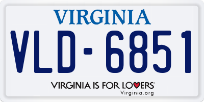 VA license plate VLD6851