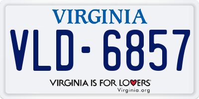 VA license plate VLD6857