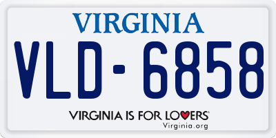 VA license plate VLD6858