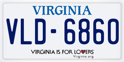 VA license plate VLD6860