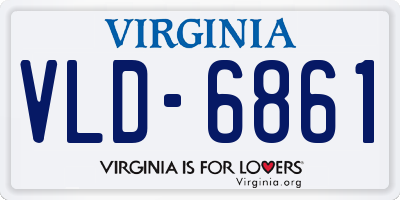 VA license plate VLD6861