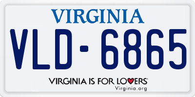 VA license plate VLD6865