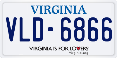 VA license plate VLD6866