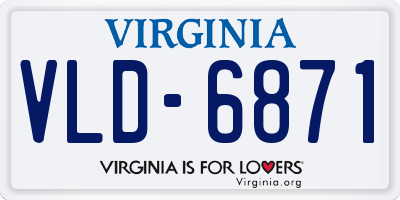 VA license plate VLD6871