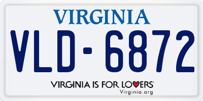 VA license plate VLD6872