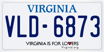 VA license plate VLD6873