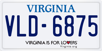 VA license plate VLD6875