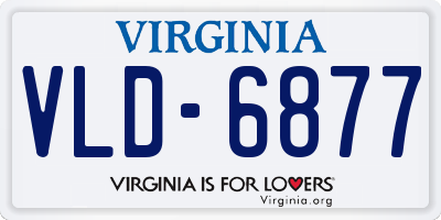 VA license plate VLD6877