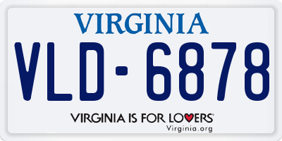 VA license plate VLD6878