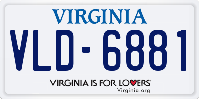 VA license plate VLD6881