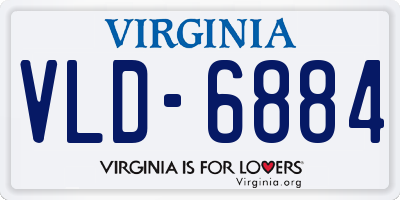 VA license plate VLD6884