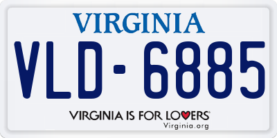 VA license plate VLD6885