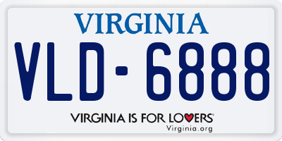 VA license plate VLD6888