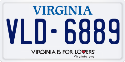 VA license plate VLD6889