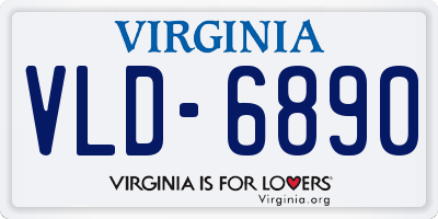 VA license plate VLD6890