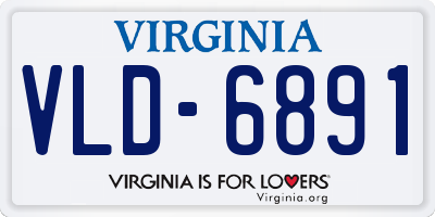 VA license plate VLD6891