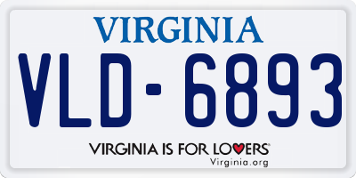 VA license plate VLD6893