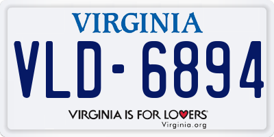VA license plate VLD6894