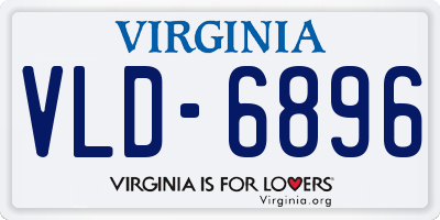 VA license plate VLD6896