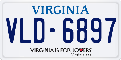 VA license plate VLD6897