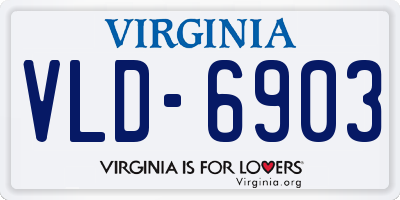 VA license plate VLD6903