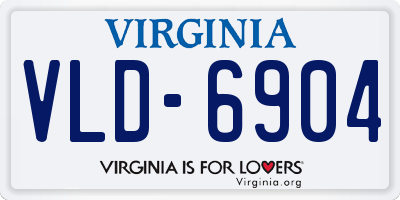 VA license plate VLD6904
