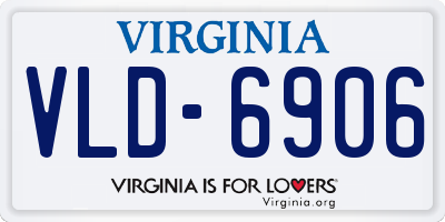 VA license plate VLD6906