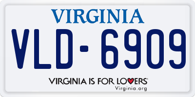 VA license plate VLD6909
