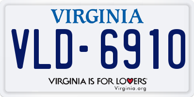 VA license plate VLD6910