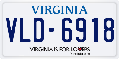 VA license plate VLD6918