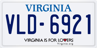 VA license plate VLD6921
